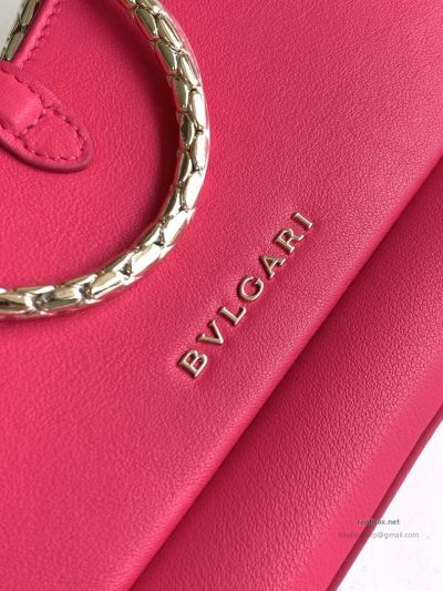 Bvlgari Serpenti Baia Small Shoulder Bag Rose Red Urban Calfskin