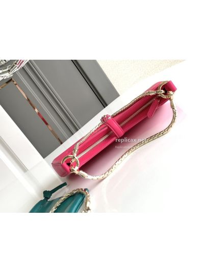 Bvlgari Serpenti Baia Small Shoulder Bag Rose Red Urban Calfskin