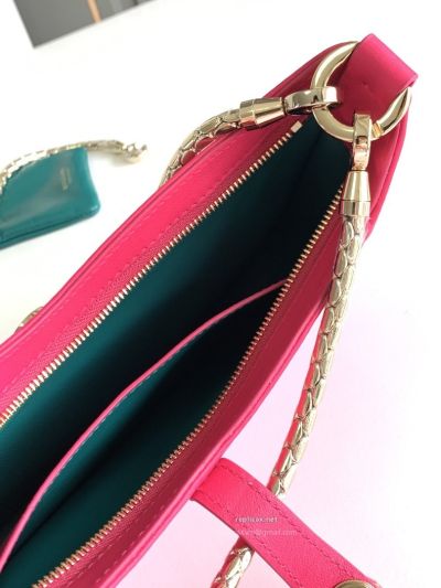 Bvlgari Serpenti Baia Small Shoulder Bag Rose Red Urban Calfskin