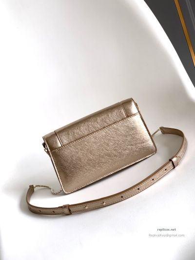 Bvlgari Serpenti Forever Chain Clutch Light Gold Textured Calfskin