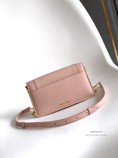 Bvlgari Serpenti Forever Chain Clutch Rose Pink Calfskin