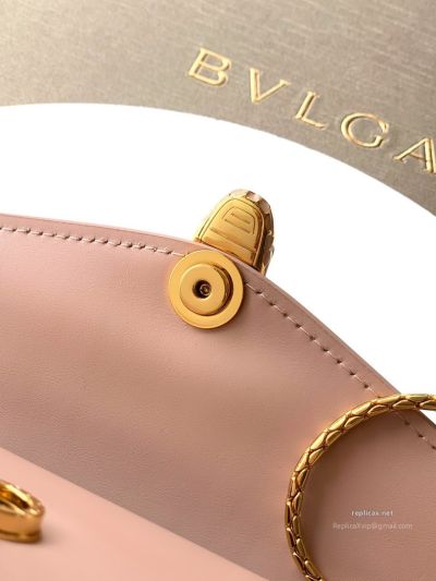 Bvlgari Serpenti Forever Chain Clutch Rose Pink Calfskin