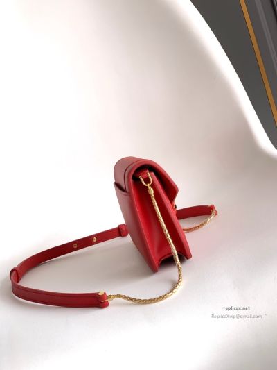 Bvlgari Serpenti Forever Chain Clutch Ruby Red Calfskin