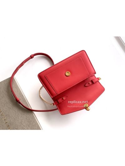 Bvlgari Serpenti Forever Chain Clutch Ruby Red Calfskin