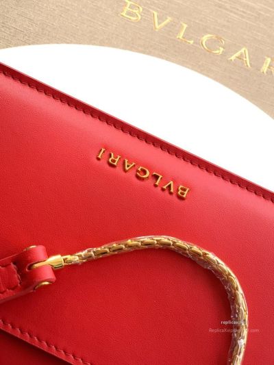 Bvlgari Serpenti Forever Chain Clutch Ruby Red Calfskin
