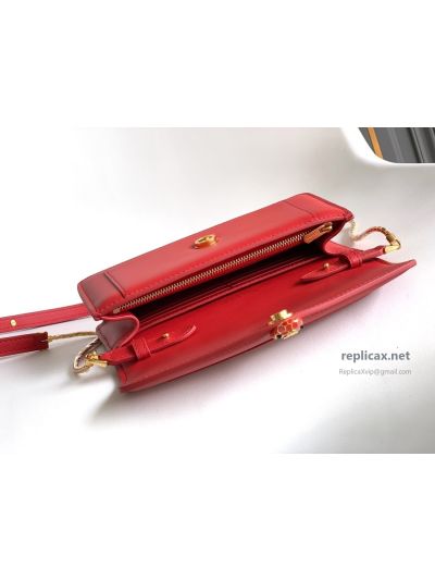 Bvlgari Serpenti Forever Chain Clutch Ruby Red Calfskin
