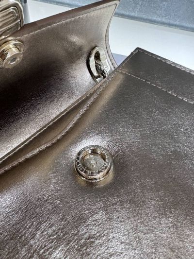 Bvlgari Serpenti Forever Day-to-Night Small Shoulder Bag Light Gold Textured Calfskin