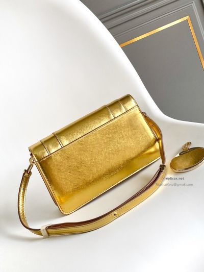 Bvlgari Serpenti Forever East-West Small Shoulder Bag Deep Gold Textured Calfskin