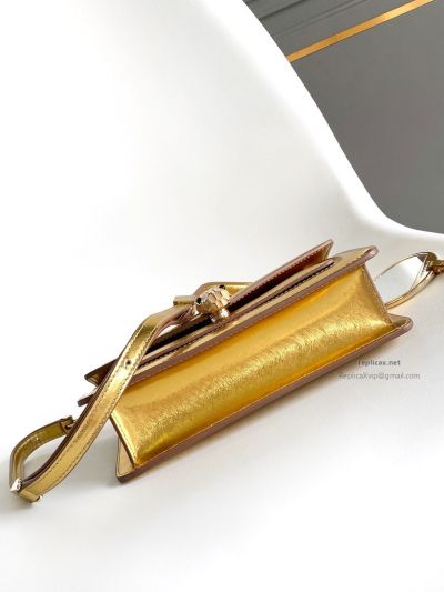 Bvlgari Serpenti Forever East-West Small Shoulder Bag Deep Gold Textured Calfskin
