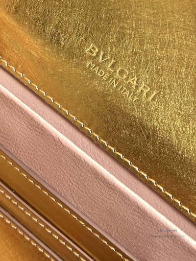 Bvlgari Serpenti Forever East-West Small Shoulder Bag Deep Gold Textured Calfskin