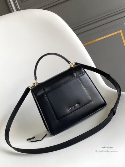 Bvlgari Serpenti Forever Medium Top Handle Bag Black Calfskin