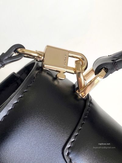 Bvlgari Serpenti Forever Medium Top Handle Bag Black Calfskin