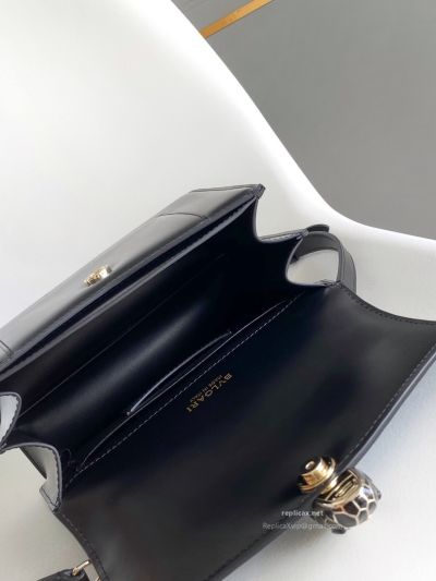Bvlgari Serpenti Forever Medium Top Handle Bag Black Calfskin