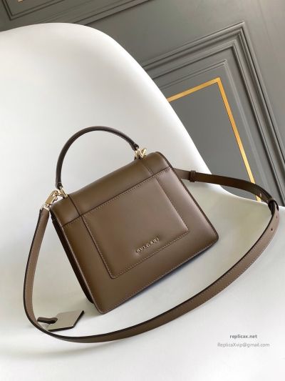 Bvlgari Serpenti Forever Medium Top Handle Bag Brown Calfskin