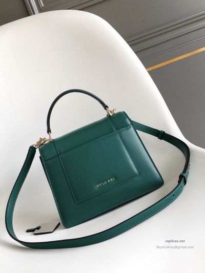 Bvlgari Serpenti Forever Medium Top Handle Bag Emerald Green Calfskin