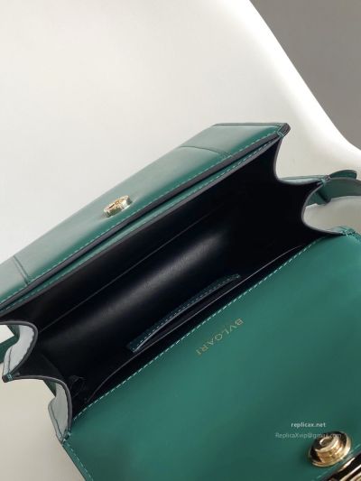 Bvlgari Serpenti Forever Medium Top Handle Bag Emerald Green Calfskin