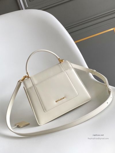 Bvlgari Serpenti Forever Medium Top Handle Bag Ivory Calfskin
