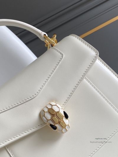 Bvlgari Serpenti Forever Medium Top Handle Bag Ivory Calfskin