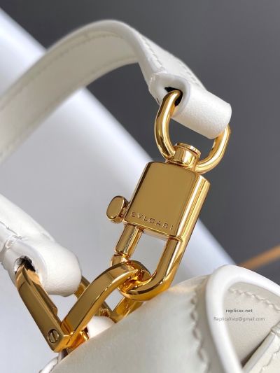 Bvlgari Serpenti Forever Medium Top Handle Bag Ivory Calfskin