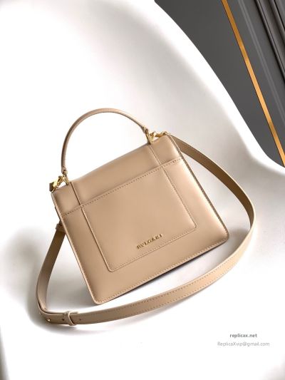 Bvlgari Serpenti Forever Medium Top Handle Bag Taupe Calfskin