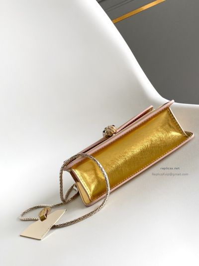 Bvlgari Serpenti Forever Mini Crossbody Bag Deep Gold Textured Calfskin