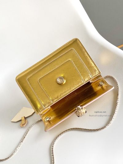 Bvlgari Serpenti Forever Mini Crossbody Bag Deep Gold Textured Calfskin