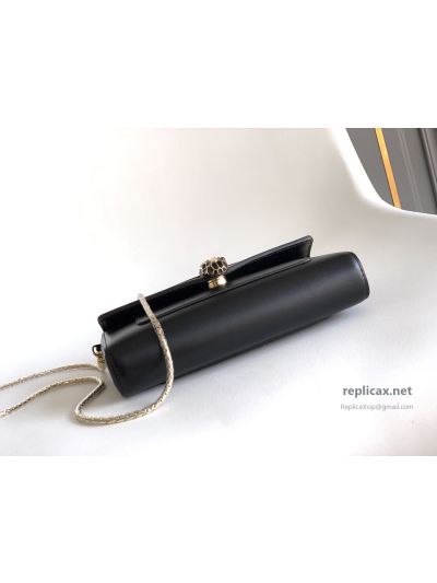 Bvlgari Serpenti Forever Phone Bag Black Calfskin