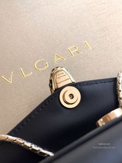 Bvlgari Serpenti Forever Phone Bag Black Calfskin