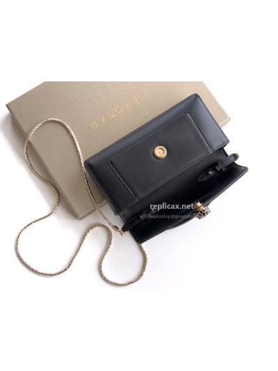 Bvlgari Serpenti Forever Phone Bag Black Calfskin