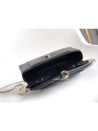 Bvlgari Serpenti Forever Phone Bag Black Calfskin