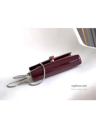 Bvlgari Serpenti Forever Phone Bag Burgundy Patent Leather