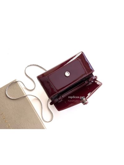 Bvlgari Serpenti Forever Phone Bag Burgundy Patent Leather