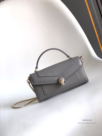 Bvlgari Serpenti Forever Phone Bag Grey Calfskin