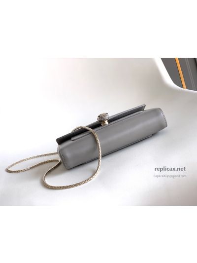 Bvlgari Serpenti Forever Phone Bag Grey Calfskin