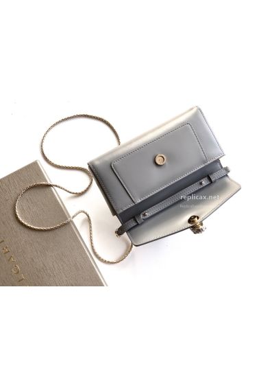 Bvlgari Serpenti Forever Phone Bag Grey Calfskin