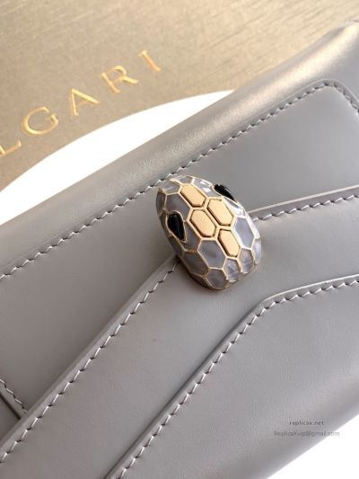 Bvlgari Serpenti Forever Phone Bag Grey Calfskin