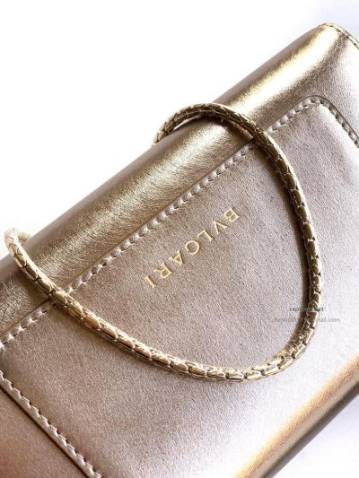Bvlgari Serpenti Forever Phone Bag Light Gold Textured Calfskin