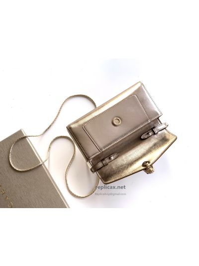 Bvlgari Serpenti Forever Phone Bag Light Gold Textured Calfskin