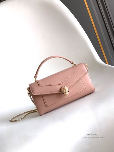 Bvlgari Serpenti Forever Phone Bag Rose Pink Calfskin
