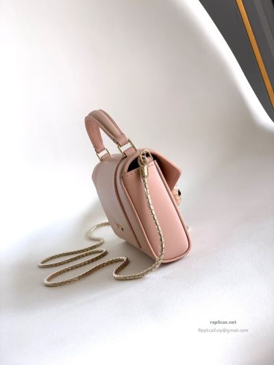 Bvlgari Serpenti Forever Phone Bag Rose Pink Calfskin