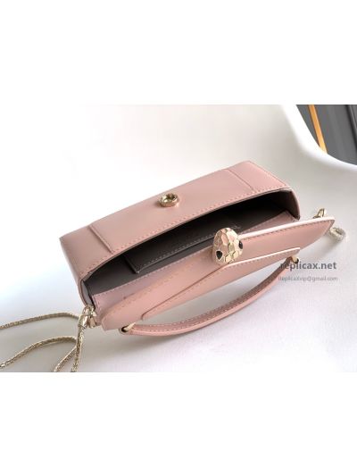Bvlgari Serpenti Forever Phone Bag Rose Pink Calfskin