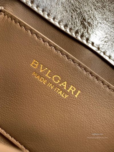 Bvlgari Serpenti Forever Phone Bag Silver Textured Calfskin