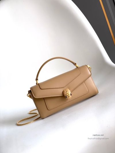 Bvlgari Serpenti Forever Phone Bag Taupe Calfskin