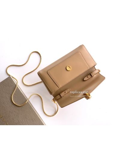 Bvlgari Serpenti Forever Phone Bag Taupe Calfskin