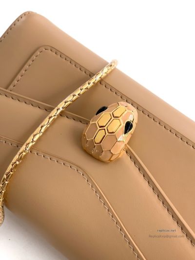 Bvlgari Serpenti Forever Phone Bag Taupe Calfskin