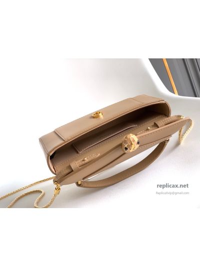 Bvlgari Serpenti Forever Phone Bag Taupe Calfskin