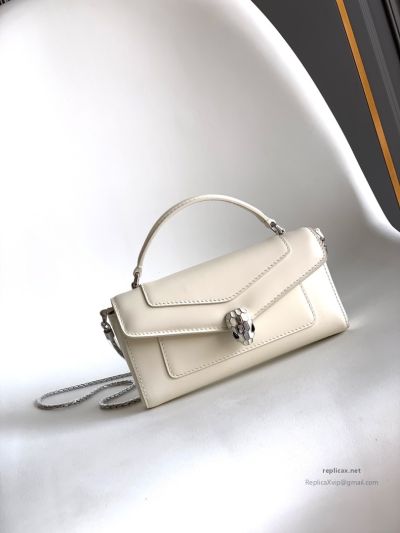 Bvlgari Serpenti Forever Phone Bag White Calfskin