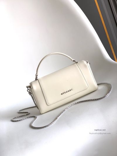 Bvlgari Serpenti Forever Phone Bag White Calfskin