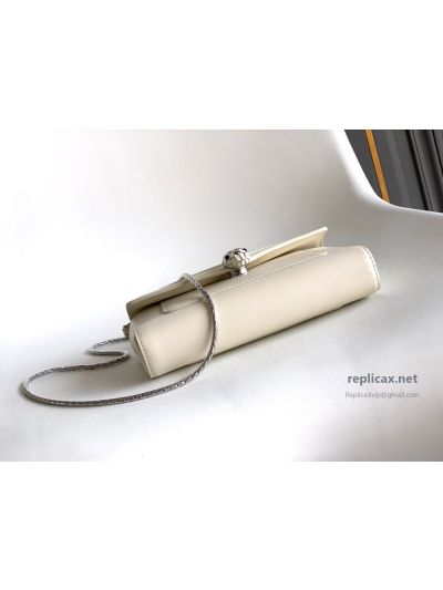 Bvlgari Serpenti Forever Phone Bag White Calfskin
