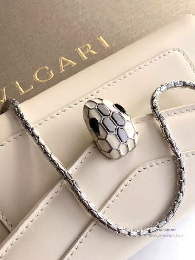 Bvlgari Serpenti Forever Phone Bag White Calfskin